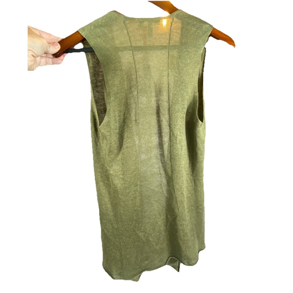 Eileen Fisher‎ Cardigan Linen Silk Habutai Small Petite Open Draped Cascading - Picture 5 of 11